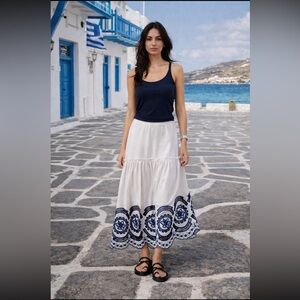 🎉SUPER RARE🎉 Anthropologie NWT LACE The Label Embroidered Midi Skirt size S.